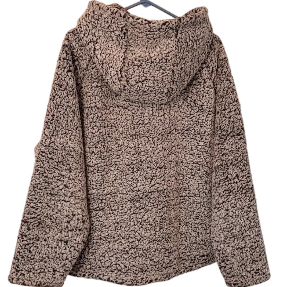 Pink by Victoria's Secret | Black/White Teddy Hooded Fleece Pullover | Size: XL